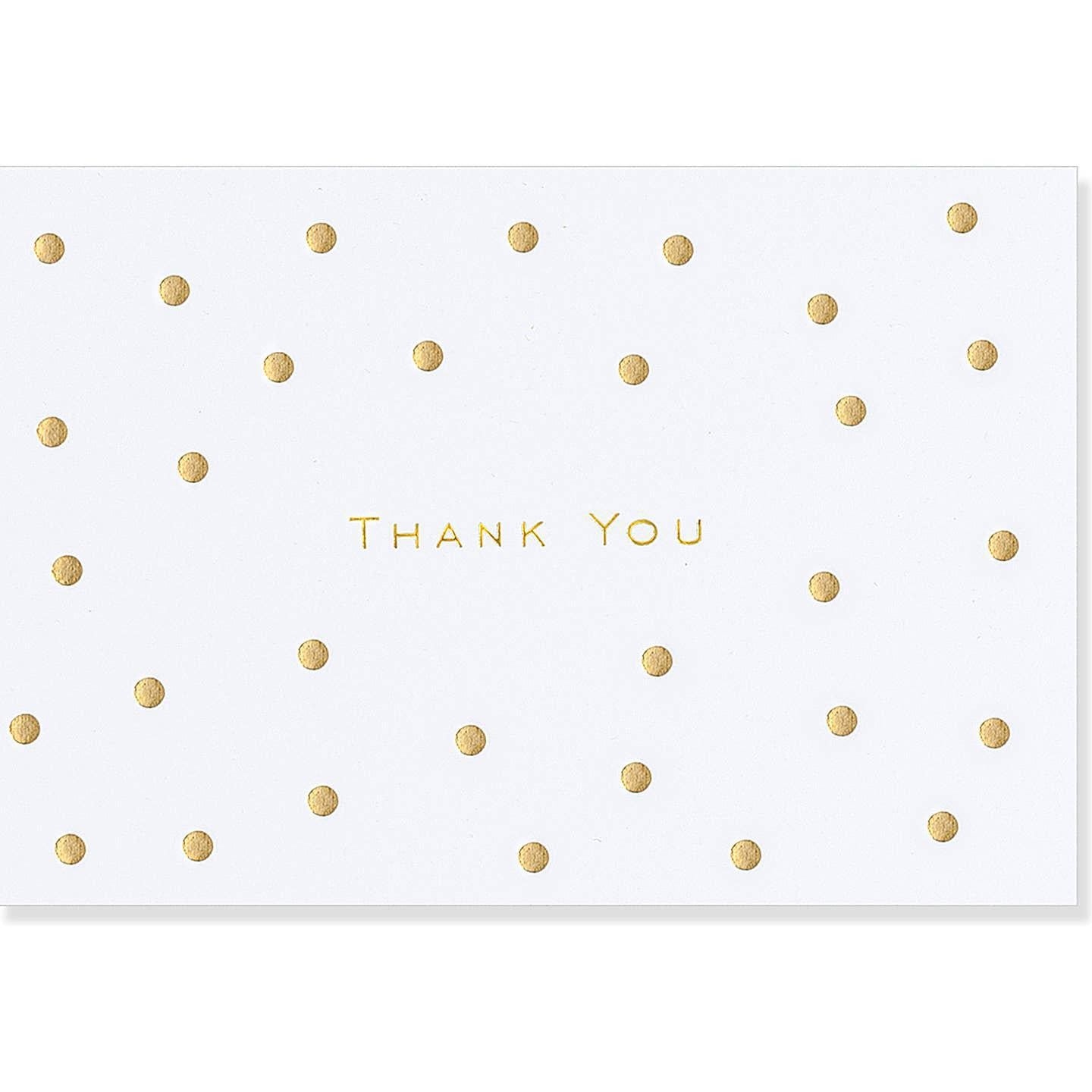 Gold Dots Boxed Thank You Notes